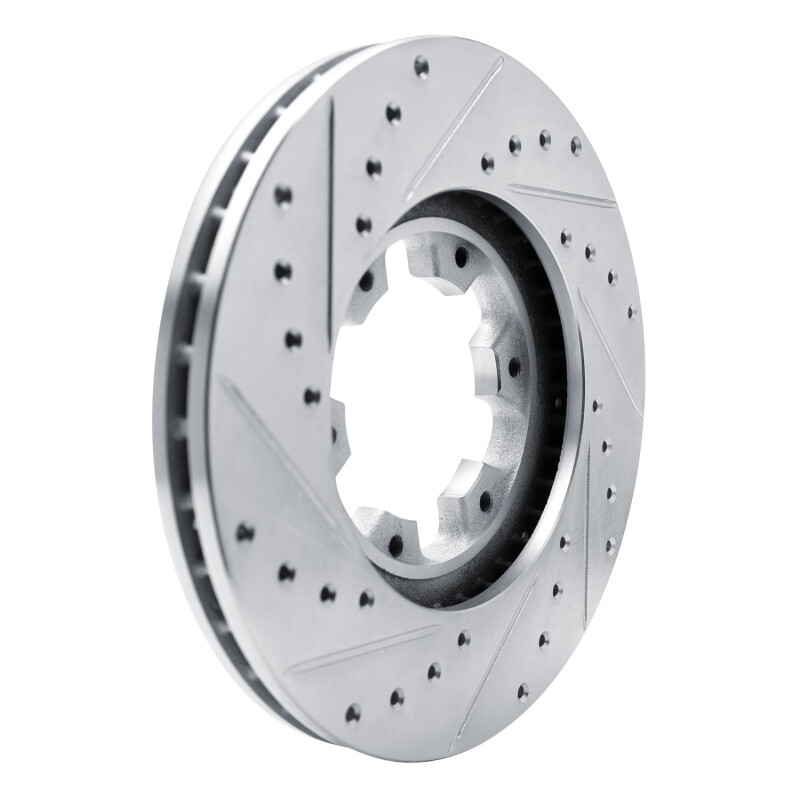 Infiniti QX4 Brake Rotor (1) - Front Right - R1 Concepts - Drilled & Slotted - Silver - `96-`04